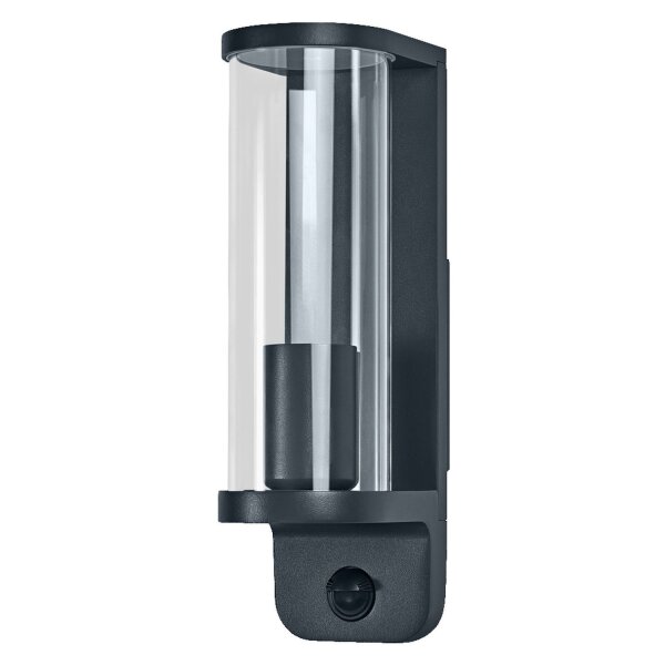 Wandleuchte Sensor Dunkelgrau Glas Alu IP44 E27 OSRAM
