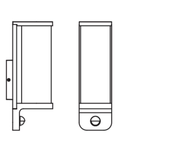 Wandleuchte Sensor Dunkelgrau Glas Alu IP44 E27 OSRAM
