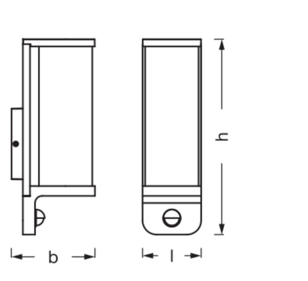 Wandleuchte Sensor Dunkelgrau Glas Alu IP44 E27 OSRAM