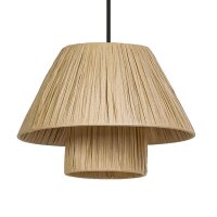 H&auml;ngelampe Braun Bambus L:28 cm E27 rund Esstisch OSRAM