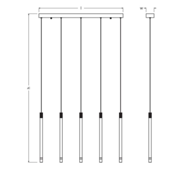 LED Pendelleuchte Schwarz Metall 3000 K L:85 cm OSRAM
