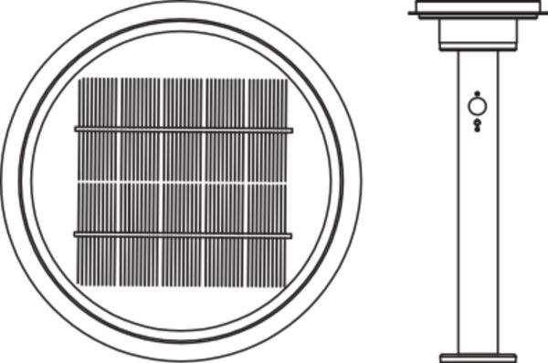 LED Solar Wegeleuchte Schwarz 3000K IP44 Sensor OSRAM