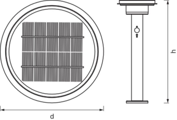 LED Solar Wegeleuchte Schwarz 3000K IP44 Sensor OSRAM