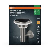 LED Solar Wandleuchte Edelstahl Sensor 3000K IP44 OSRAM