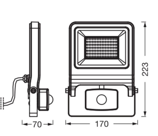LED Außenstrahler Alu Glas Dunkelgrau 4000K IP44 OSRAM