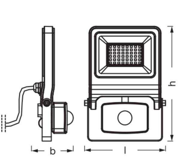 LED Außenstrahler Sensor Alu 4000K IP44 B:13,3cm OSRAM