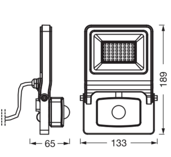 LED Außenstrahler Sensor Alu 4000K IP44 B:13,3cm OSRAM