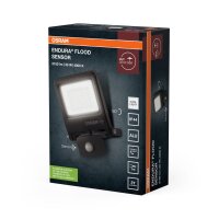 LED Außenstrahler Sensor Alu 4000K IP44 B:13,3cm OSRAM