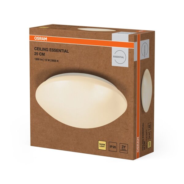 LED Deckenleuchte Weiß Metall 3000K rund B:25cm OSRAM