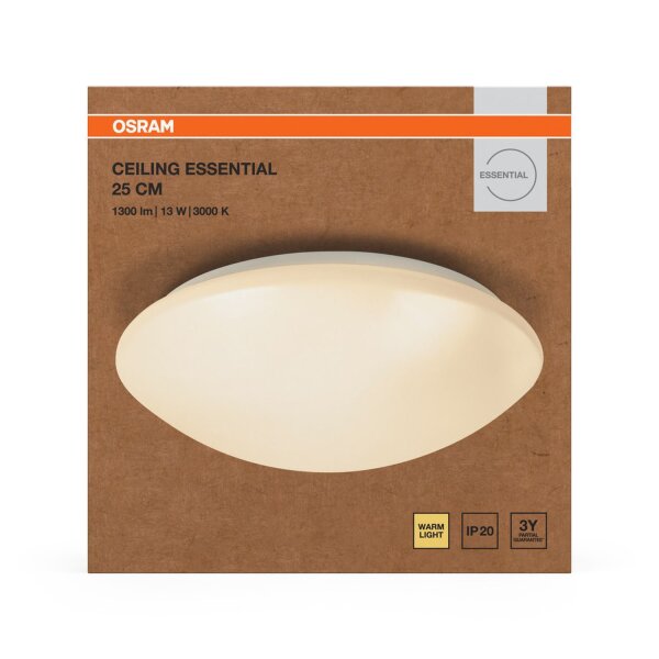 LED Deckenleuchte Weiß Metall 3000K rund B:25cm OSRAM