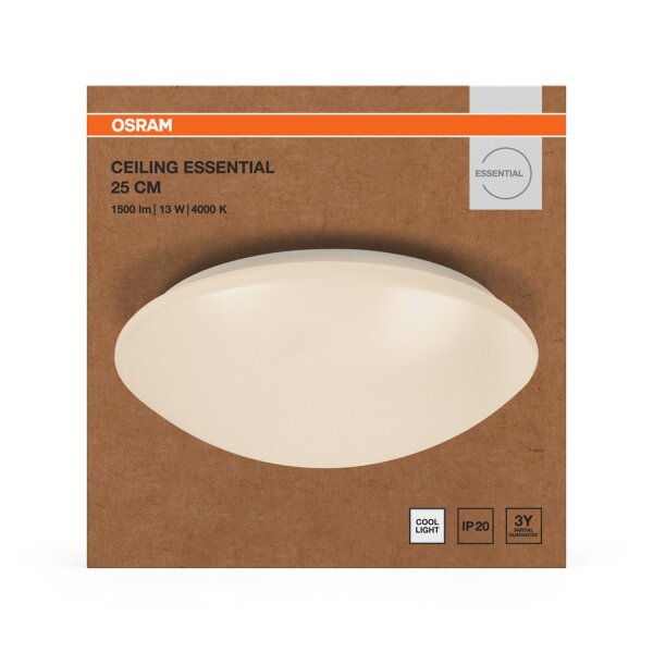 LED Deckenleuchte Weiß Metall 4000 K B:25cm rund OSRAM