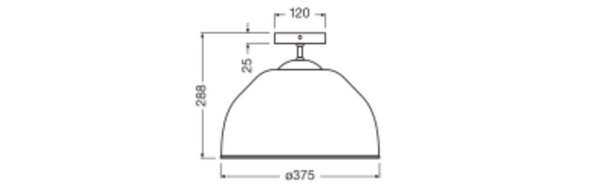 Deckenleuchte Pappmaché Metall B:37,5 cm E27 Weiß OSRAM