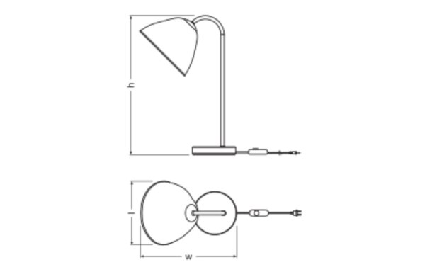 Tischleuchte dimmbar Pappmaché Metall E14 H:46 cm OSRAM
