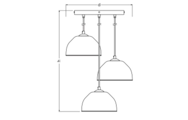 Hängelampe Pappmaché L:43,7 cm 3-flammig Esstisch OSRAM