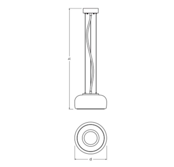 LED Pendelleuchte verstellbar Glas 3000 K Ø38 cm OSRAM