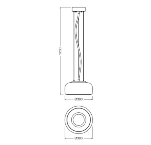 LED Pendelleuchte verstellbar Glas 3000 K Ø38 cm OSRAM