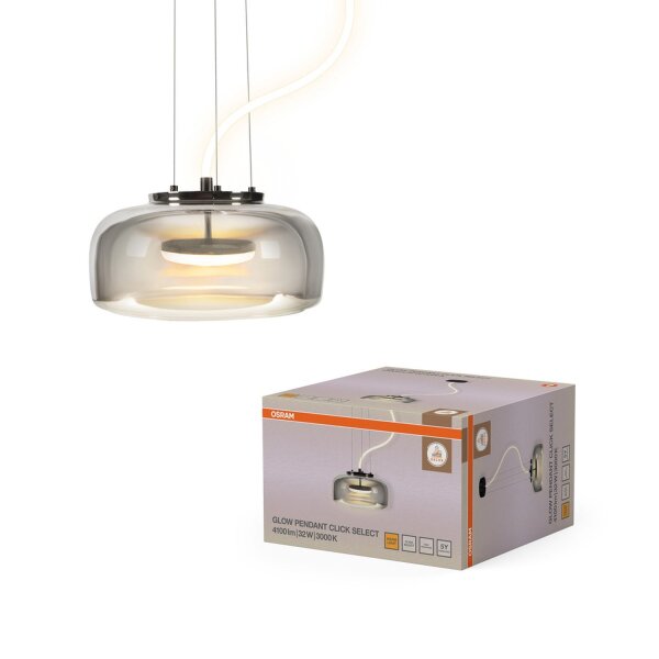 LED Pendelleuchte verstellbar Glas 3000 K Ø38 cm OSRAM
