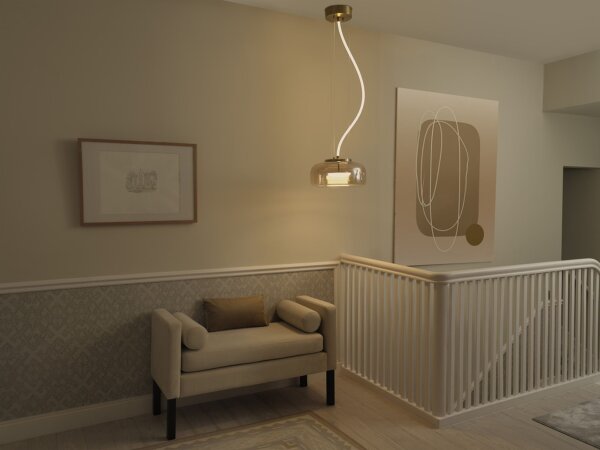 LED Hängelampe Gold Glas 3000 K Ø38 cm modern OSRAM