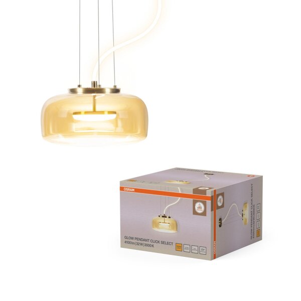 LED Hängelampe Gold Glas 3000 K Ø38 cm modern OSRAM