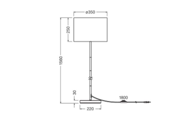 Stehleuchte Filz E27 Dunkelgrau Metall H:156 cm OSRAM