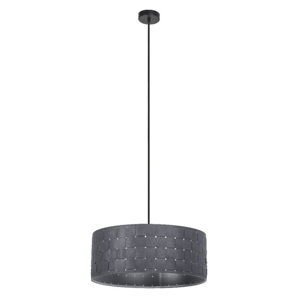 Hängelampe 3-flammig Filz Dunkelgrau Metall Ø48cm OSRAM