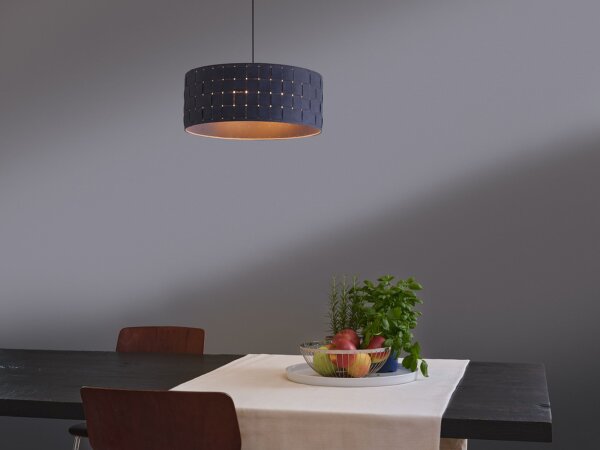 Hängelampe 3-flammig Filz Dunkelgrau Metall Ø48cm OSRAM