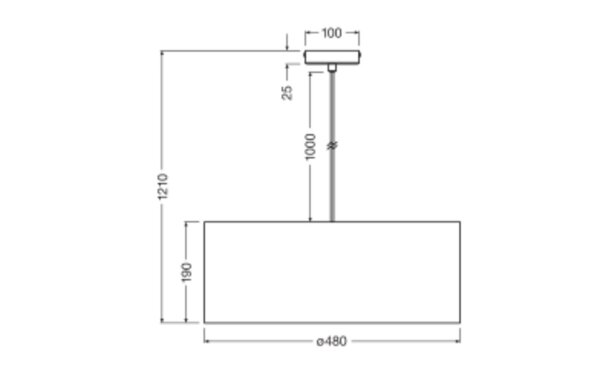 Hängelampe 3-flammig Filz Dunkelgrau Metall Ø48cm OSRAM