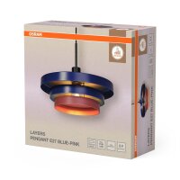 Pendelleuchte Schwarz Stahl Blau E27 &Oslash;40 cm OSRAM
