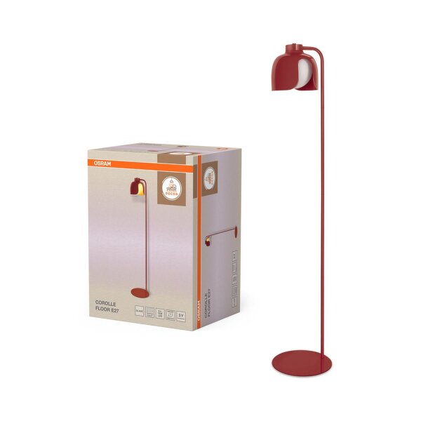 Stehlampe E27 Rot Metall H:141 cm Modern blendarm OSRAM