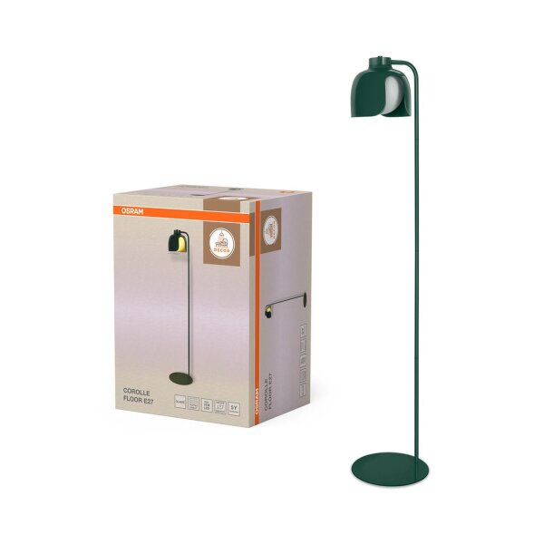 Stehleuchte Glas E27 Grün Metall H:141 cm Modern OSRAM