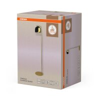 Stehlampe Glas Metall Schwarz E27 H:141 cm OSRAM