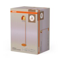 Stehleuchte Glas E27 Orange Metall H:141 cm OSRAM