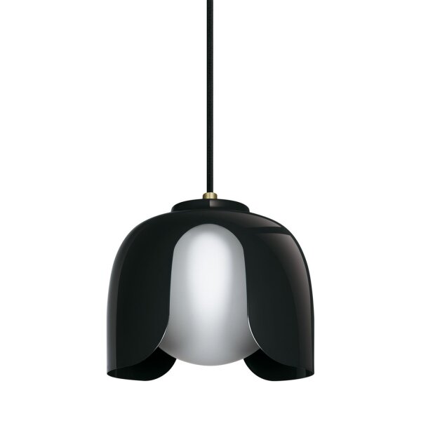 Pendelleuchte Schwarz Glas Metall E27 rund L:20cm OSRAM