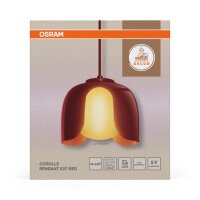 Hängelampe Glas blendarm E27 Rot Metall L:20 cm OSRAM
