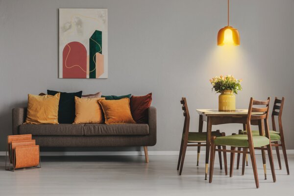 Pendelleuchte Glas E27 Orange Metall L:20 cm OSRAM
