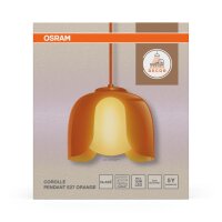 Pendelleuchte Glas E27 Orange Metall L:20 cm OSRAM