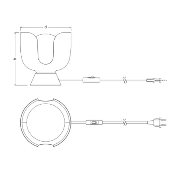 Tischleuchte Glas Metall E14 Orange H:21 cm OSRAM