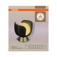 Tischlampe Glas E14 Schwarz Metall H:21 cm OSRAM