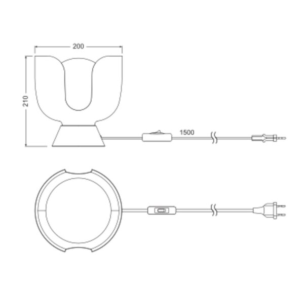 Tischlampe Glas E14 Rot Metall H:21 cm blendarm OSRAM