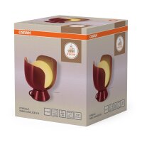 Tischlampe Glas E14 Rot Metall H:21 cm blendarm OSRAM