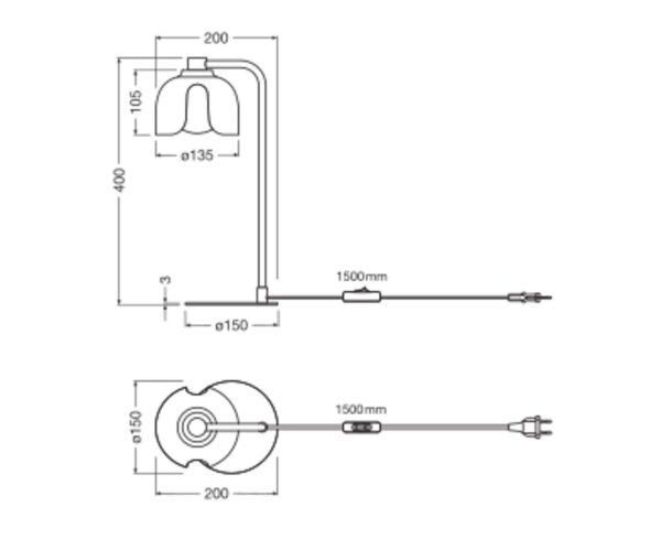 Tischleuchte Glas G9 Gold Metall H:40 cm blendarm OSRAM