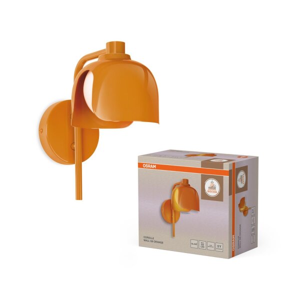 Wandlampe Glas blendarm G9 Orange Metall H:24,5cm OSRAM