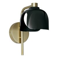 Wandlampe Glas G9 Gold Schwarz H:24,5 cm blendarm OSRAM