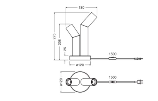 Tischleuchte Grau Stahl Rot E27 H:27,5 cm OSRAM