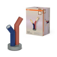 Tischleuchte Grau Stahl Rot E27 H:27,5 cm OSRAM