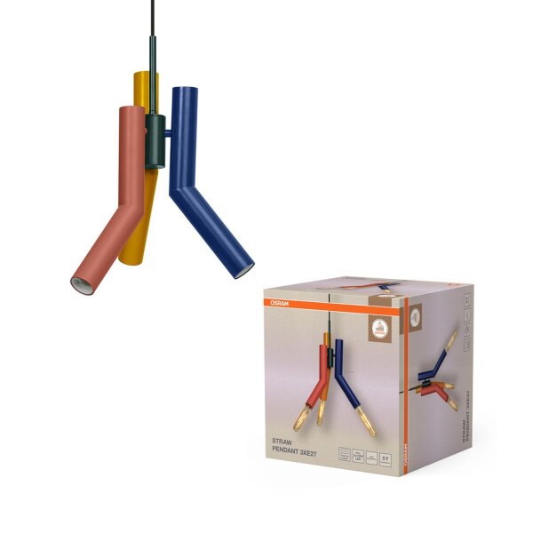 Hängelampe Mehrfarbig Grau E27 Ø32 cm modern OSRAM
