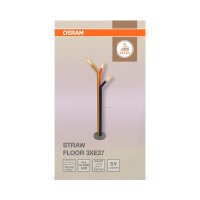 Stehlampe Grau Stahl Rot E27 H:146,5 cm OSRAM