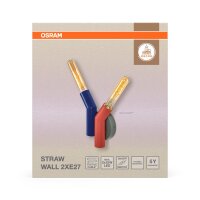 Wandlampe Grau Stahl Rot E27 B:18 cm modern OSRAM