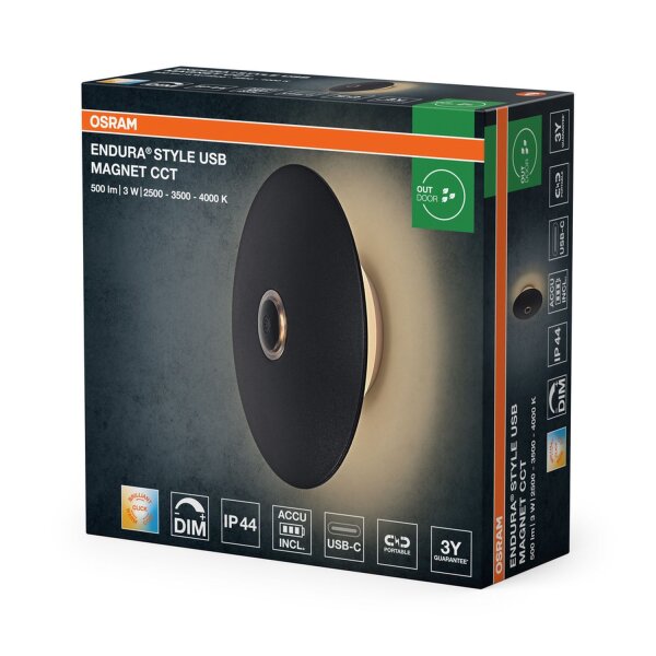 LED Akku Wandlampe dimmbar CCT Metall 4000 K OSRAM