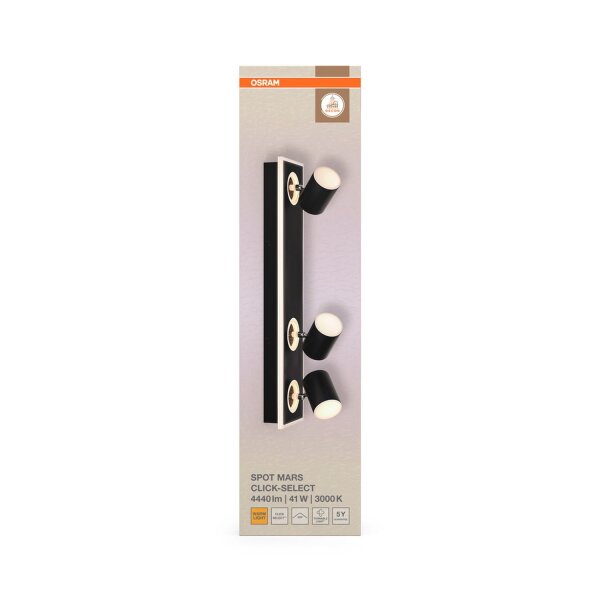 LED Deckenstrahler verstellbar Schwarz 3000 K OSRAM